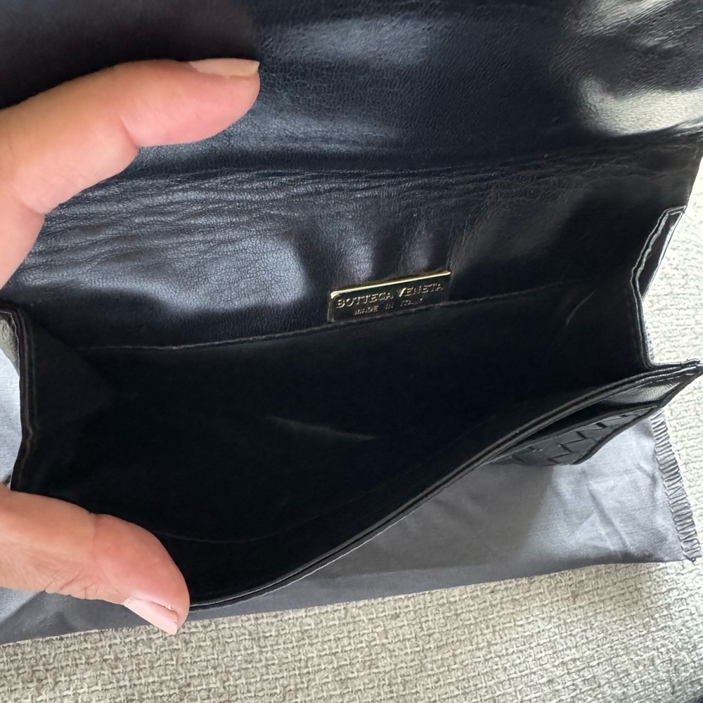 Vintage Bottega Veneta Classic Black Woven Clutch - Picture 4 of 5